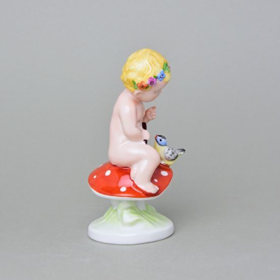 Boy With Fly Amanita, 9 x 9 x 15,5 cm, Saxe, Porcelain Figures Duchcov