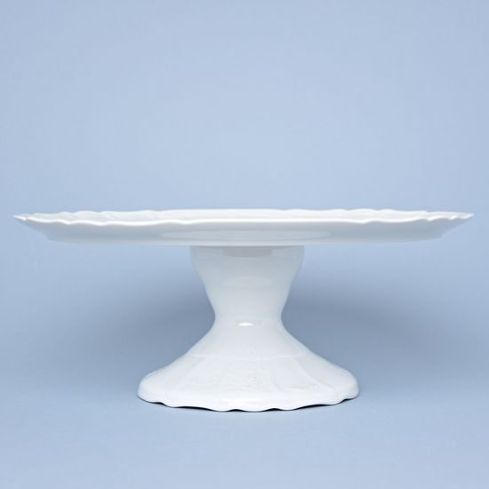 Frost no line: Cake plate 32 cm on stand, Thun 1794 Carlsbad porcelain, BERNADOTTE