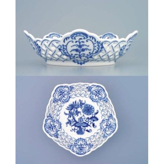 Dish pentagonal perforated 19 cm, Original Blue Onion Pattern