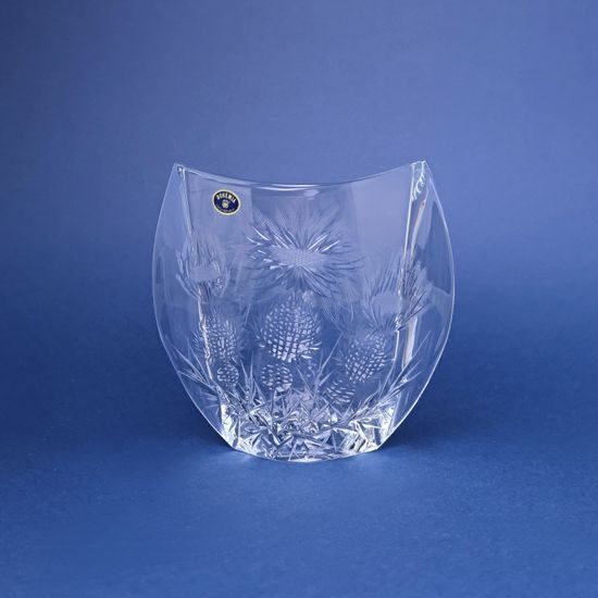 Křišťálová váza broušená ORBIT, dekor bodlák, 180 mm, Crystalite BOHEMIA