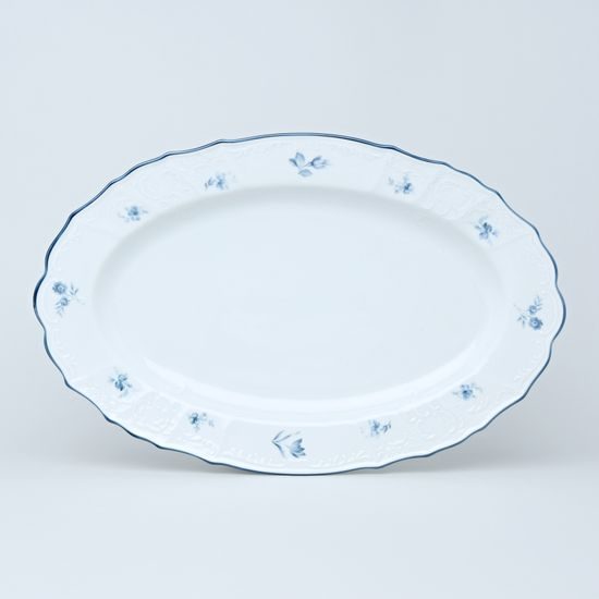 Bowl oval 36 cm, Thun 1794 Carlsbad porcelain, BERNADOTTE blue flower