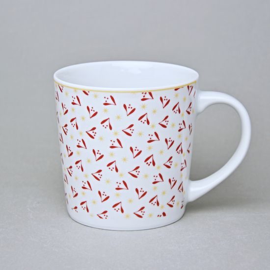 Hrnek Tomáš 470 ml Vánoční, hvězdičky, Thun 1794, karlovarský porcelán