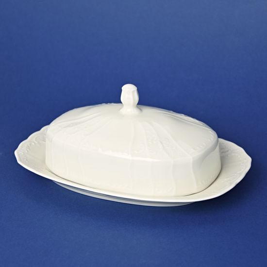 Butter dish, Thun 1794 Carlsbad porcelain, BERNADOTTE ivory