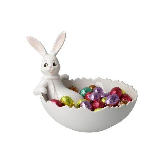 Bowl with an Easter Rabbit inside - Bowl for Sweets, 20 x 16 x 16 cm, Goebel