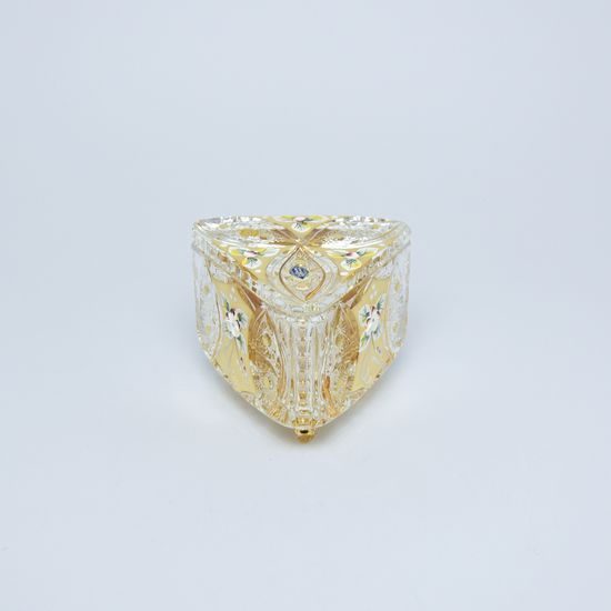 Cut Crystal Dose - three-sided, Gold + Enamel, Jahami Bohemia