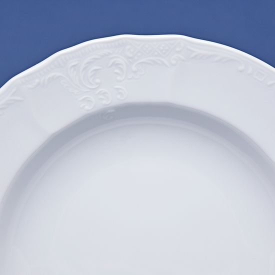 Plate deep 23 cm, Thun 1794 Carlsbad porcelain, BERNADOTTE white