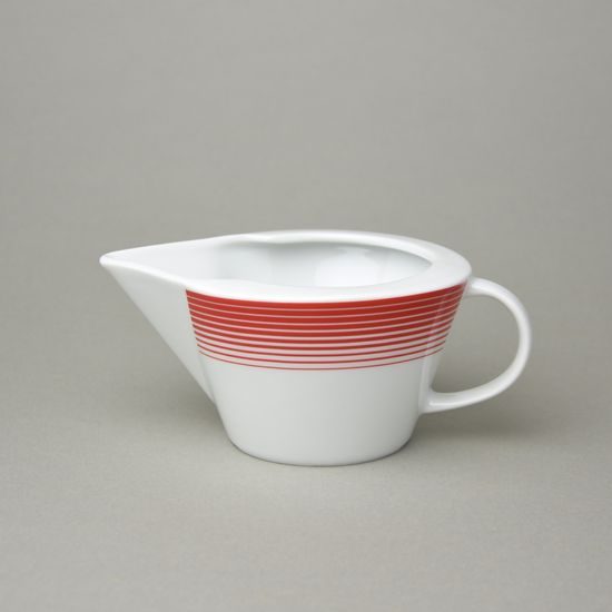 Sauce boat 400 ml, Thun 1794, karlovarský porcelán, TOM 29954a0 red stripes