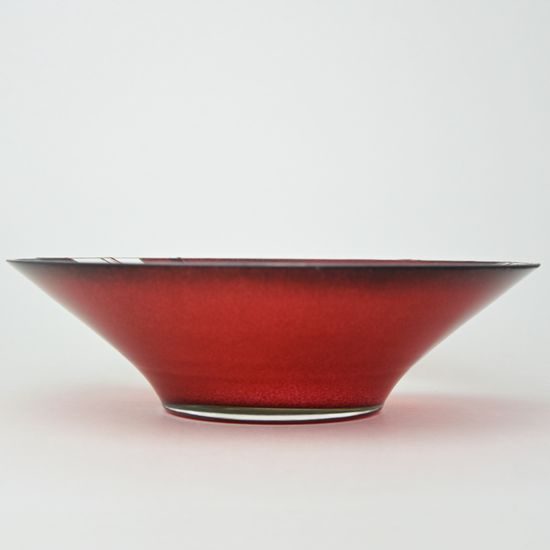 Studio Miracle: Bowl Red, 27 cm, Hand-decorated by Vlasta Voborníková