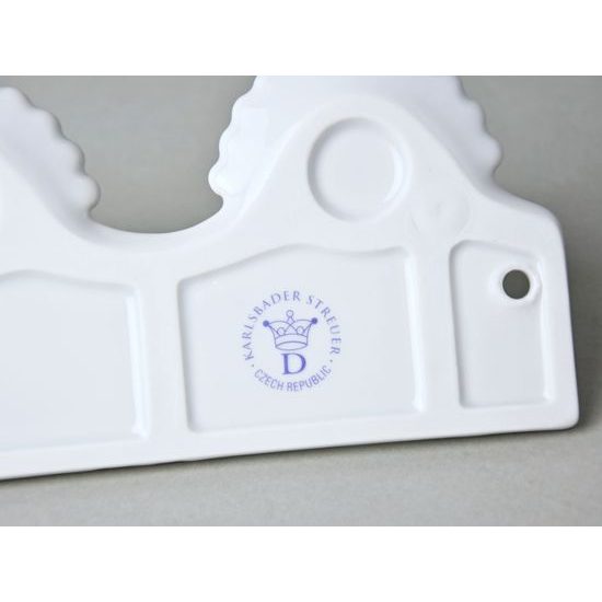 Věšák kuchyňský s dírkami 18 x 9 cm, Rakouská házenka, Český porcelán a.s.