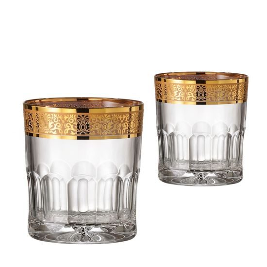 Křišťálové sklenice na whisky Romantic, 6 ks 300 ml, Zlato, Aleš Zvěřina - AZ Design