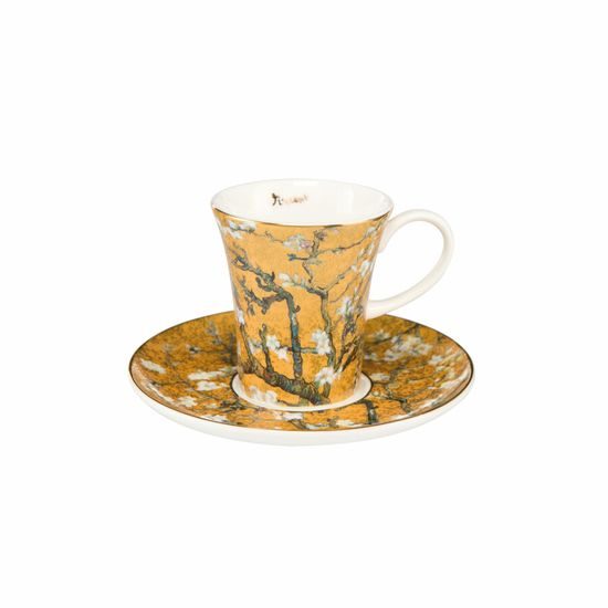 Cup and saucer V. van Gogh - Almond Tree Golden, 0,1 l / 12 cm, Fine Bone China, Goebel
