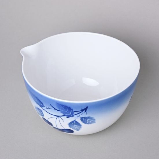 Bowl round with spout 2,7 l, Thun 1794 Carlsbad porcelain, BLUE CHERRY