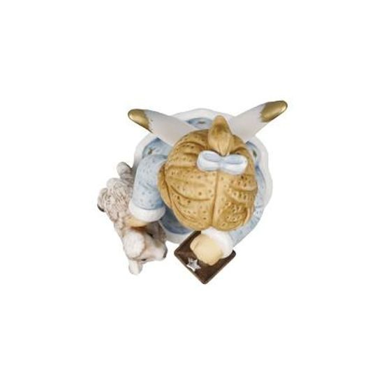 Anděl s ovečkou a lucernou, 6 / 6 / 10,5 cm, biskvitový porcelán, Nina & Marco, Goebel