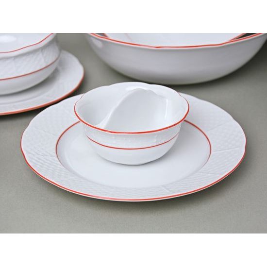 70477: Dining set for 6 pers., Thun 1794 Carlsbad porcelain, Natalie, Red line