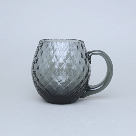 Pivní půllitr - Káro (Tmavý kouř), 500 ml, Floriánova huť