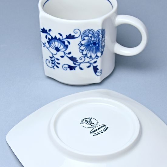 Cup and sacuer Vito 210 ml, mirror saucer 13 cm, Original Blue Onion Pattern