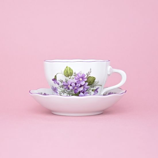 Cup + saucer B + B 0,21 l / 14 cm coffee, violet, Český porcelán a.s.