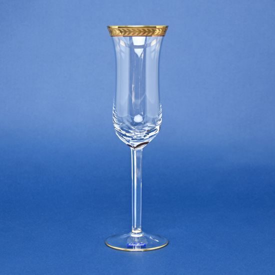 Flétna sekt / šampaňské 170 ml, zlatý pásek, 23 cm, Milan Mottl