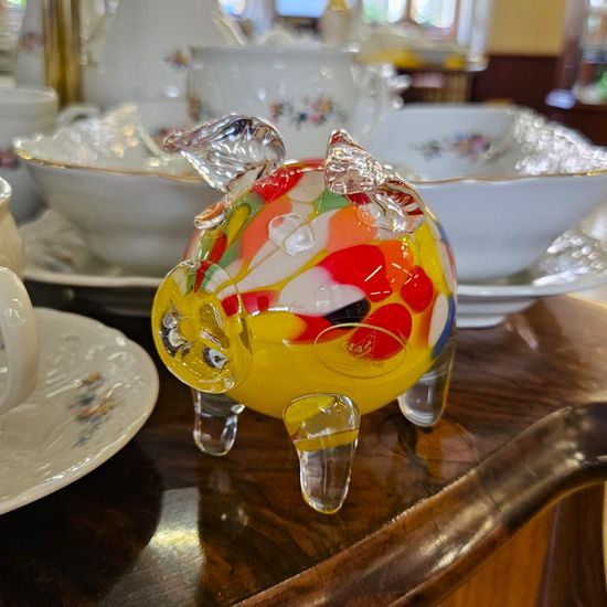 Prase Štístko (těžítko) 10,5 cm, GlasStar Bohemia Glass