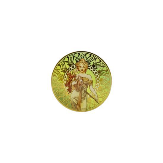 Glass Coastere - The Four Seasons 1900, 10.00 / 10.00 / 0.50 cm, A. Mucha, Goebel