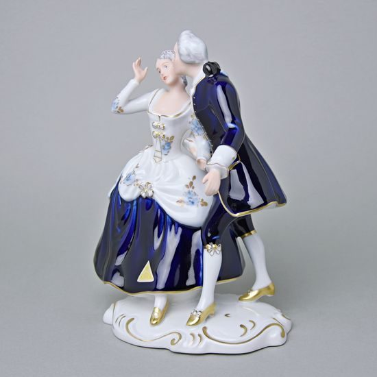 Couple rococo 17,5 x 10,5 x 22 cm, Porcelain Figures Duchcov