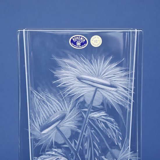 Křišťálová váza broušená, dekor bodláček, 303 mm, Crystal Bohemia Poděbrady