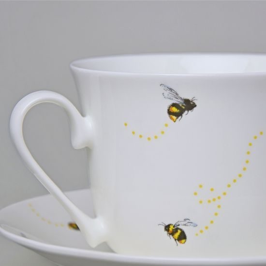 Bees: Cup 420 ml plus saucer breakfast, Roy Kirkham fien bone china