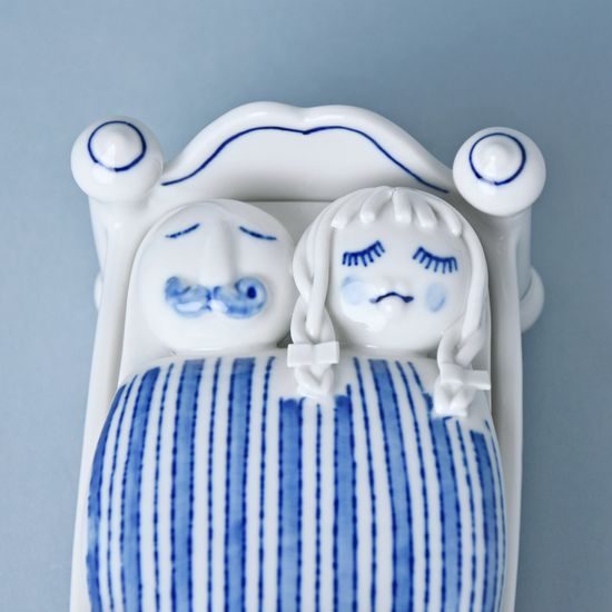 Dóza na bonbóny / postýlka / - komplet 13 x 9,5 cm, Cibulák, originální z Dubí