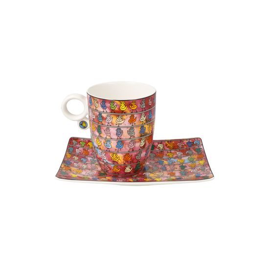 Mug with saucer We are the Birds 400ml, fine bone china, J. Rizzi, Goebel