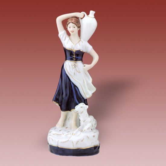 Shepherdess 9 x 7,5 x 24 cm, Porcelain Figures Duchcov