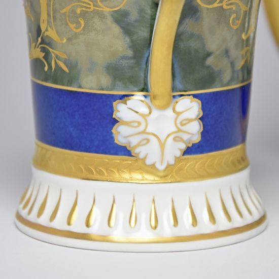 Cup and Saucer Johan, Prague 1901, 200 ml, Gold Etching, hand-painted by Roman Široký, Haas a Czjzek Porcelain