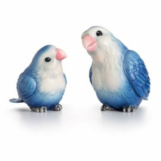 Lovebirds design sculptured porcelain figurines, Porcelain FRANZ