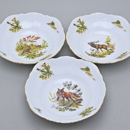 Miska 19 cm, Thun 1794, karlovarský porcelán, BERNADOTTE myslivecká
