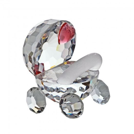 Pram (pink) 25 x 25 mm, Crystal Gifts and Decoration PRECIOSA