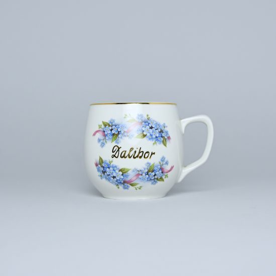 Mug Baňák 0,3 l Forget-me-not / personnal name, Český porcelán a.s.