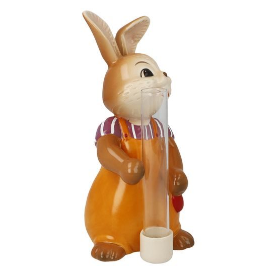 Rabbit figurine with little vase 7 / 10.5 / 14.5cm, stoneware, Goebel