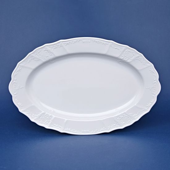 Dish oval 36 cm, Thun 1794 Carlsbad porcelain, BERNADOTTE white