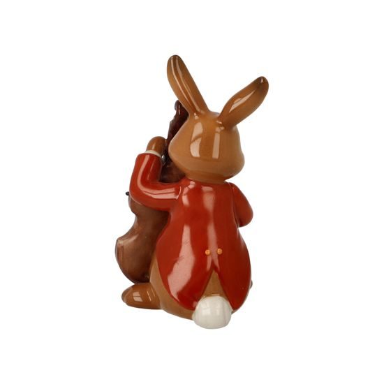 Rabbit figurine Happy Bassist 4.5 / 4 / 8cm, stoneware, Goebel