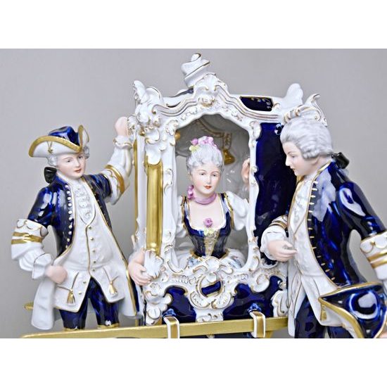 Nosítka rokoko 35 x 24 x 28,5 cm, Isis, Porcelánové figurky Duchcov