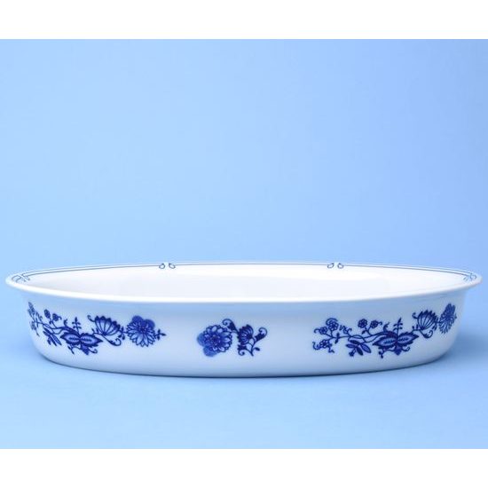 Blue Onion: Oval baking bowl 36 x 25 x 6 cm, Leander Loučky