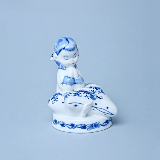 Holčička v peřince 12 cm, Cibulák, originální z Dubí