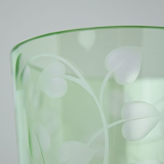 Egermann: Vase Green - Leaves, 25 cm, Crystal Vases Egermann