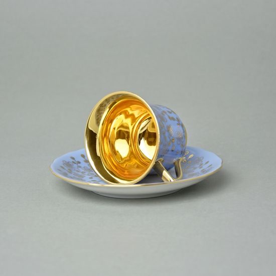 Šálek 80 ml a podšálek mokka Windsor, světle modrá, Leander 1907 Loučky