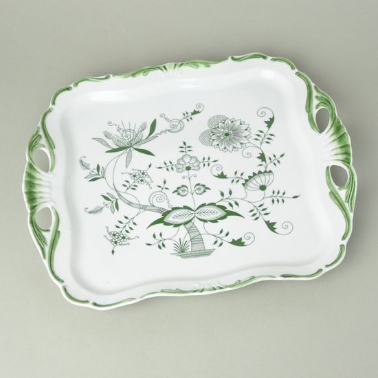 Platter Aida flat 34 x 29 cm, Original Green Onion pattern