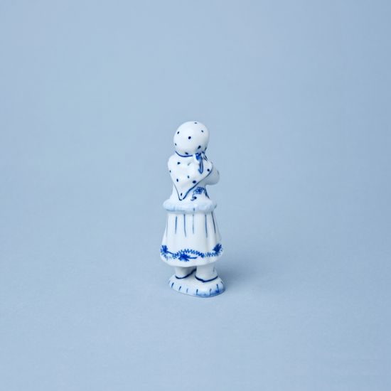 Girl with bird 10,8 cm, Original Blue Onion Pattern