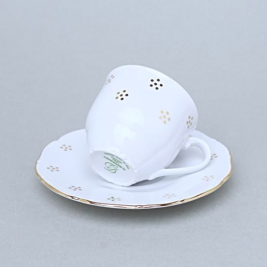 Šálek vysoký 80 ml na espresso + podšálek 12 cm, Verona zlatá Valbella, G. Benedikt