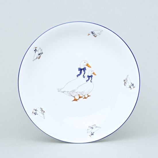 Coups Goose, Plate deep 22 cm, Thun 1794 Carlsbad porcelain