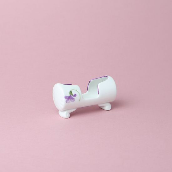 Dóza na párátka 8 cm, fialky, Český porcelán a.s.