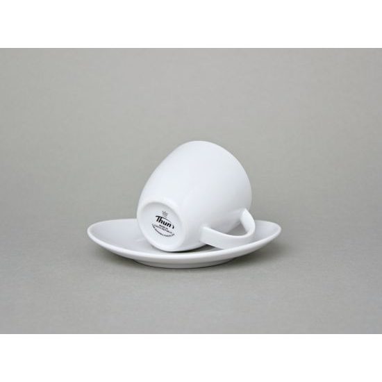 Cup 80 ml and saucer 120 mm, Thun 1794 Carlsbad porcelain, Loos white