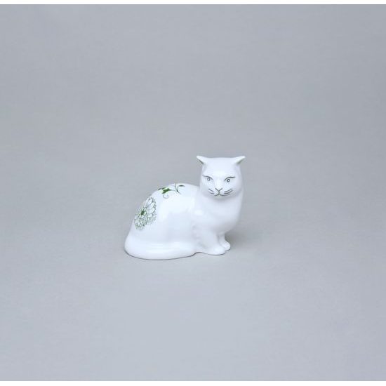 Kočka sedící 6,6 cm, Cibulák zelený, originální z Dubí